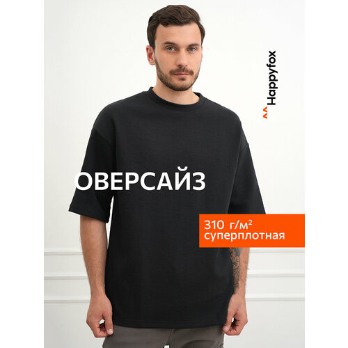 фото Футболка happyfox для мужчин, размер 46-48, черный