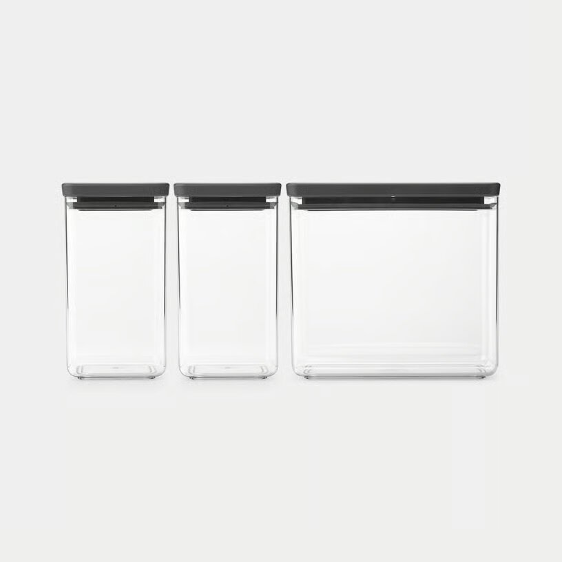 Набор банок Brabantia Stackable Canister Set Tasty+ Dark Grey 230707