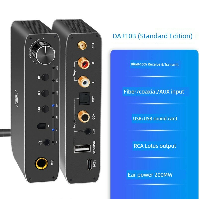 Темно-серый стандартный аудиотрансмиттер оптический звуковой карты Bluetooth 5.0 приемник для ПК и ноутбука