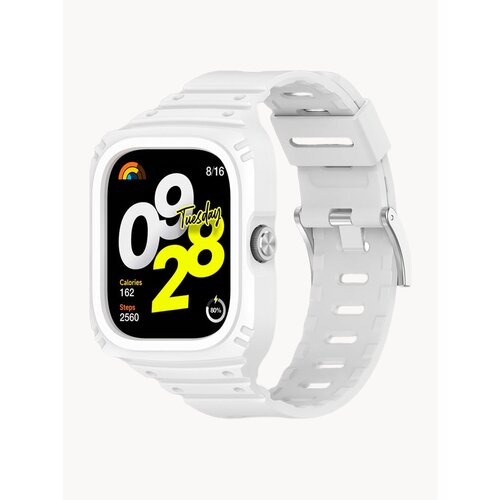 Силиконовый ремешок-бампер для Redmi Watch 4 полная защита черный 712₽