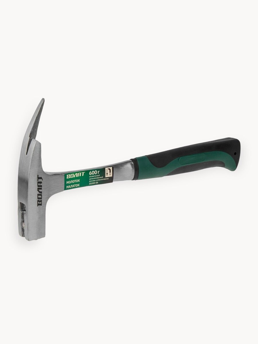 Молоток кровельный 600 г широкий цельнокованый с магнитом волат (10200-06)