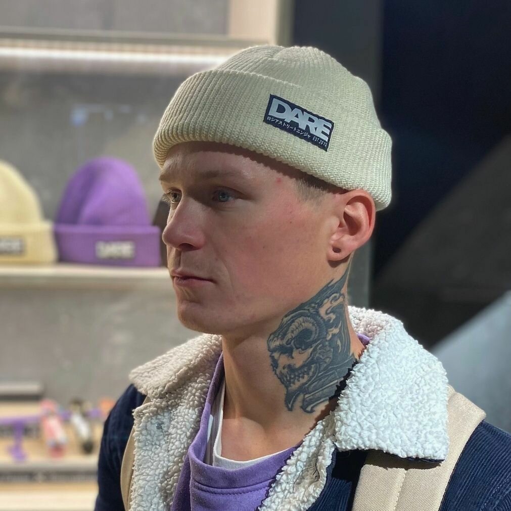 Шапка-бини Dare Базовая коллекция для мужчин, размер Универсальный, белый, — фото 1