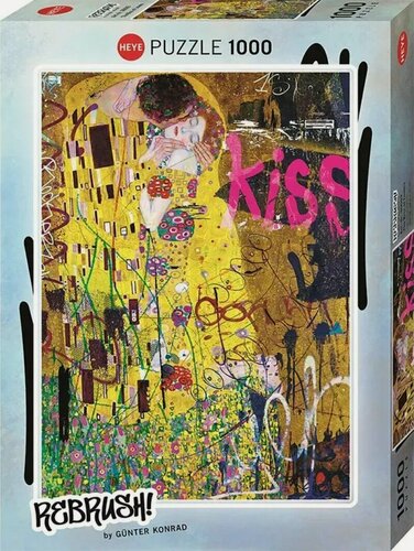 Изображение товара Пазл для взрослых Heye 1000 деталей, элементов: Климт. Поцелуй (Перекрасить!)