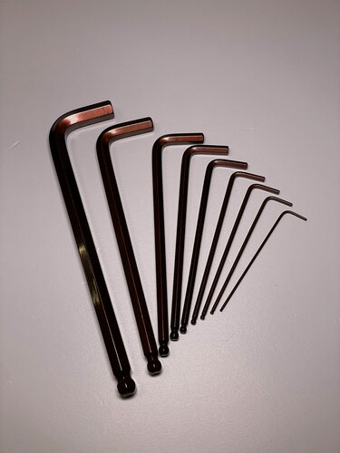 Изображение товара Набор шестигранных ключей из ударопрочной стали S-2, имбусовые ключи, шестигранники с шаром, без кейса