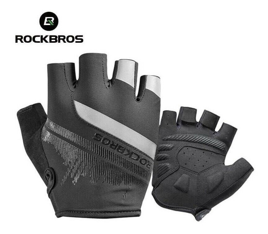 Велоперчатки ROCKBROS Shanghai р. XL черные. Короткие пальцы.