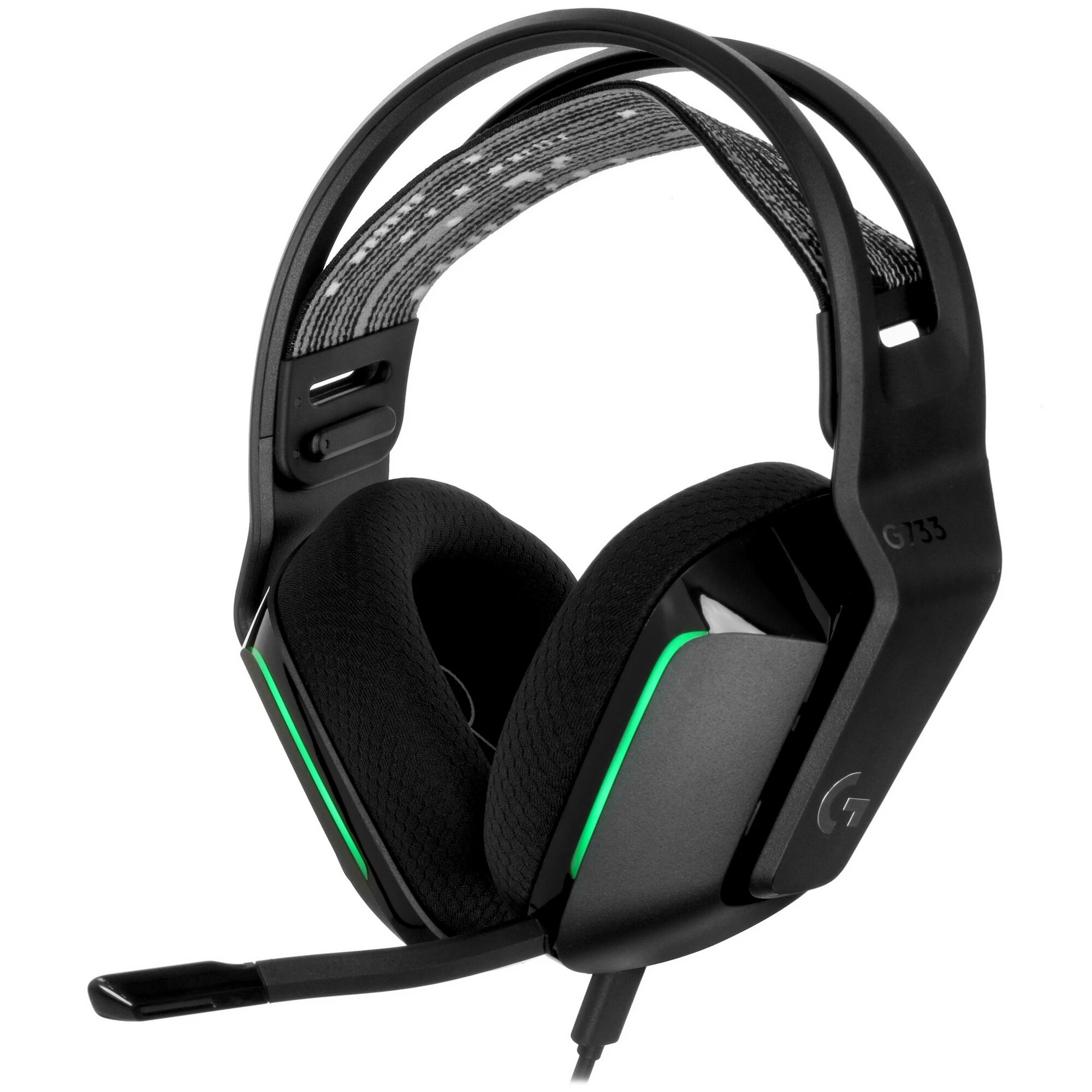 Наушники Logitech G733, RGB подсветка, беспроводные, для игр, черный