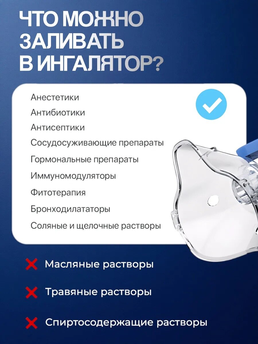Ингалятор небулайзер для детей и взрослых портативный бесшумный — фото 1