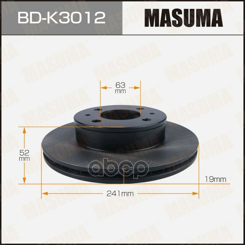 Диск тормозной front HYUNDAI ACCENT 95-10 Masuma арт. BD-K3012