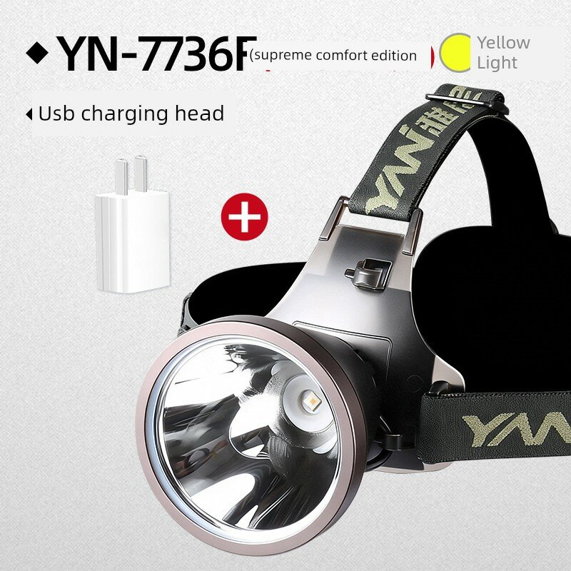 Yanni 7736F фара, сильный свет, зарядка, сверхяркий налобный фонарик дальнего действия, наружное освещение, мощная