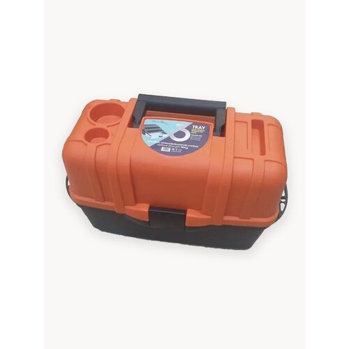Ящик для рыбалки, снастей и кемпинга, рыболовный ящик 3х полочный, оранжевый
