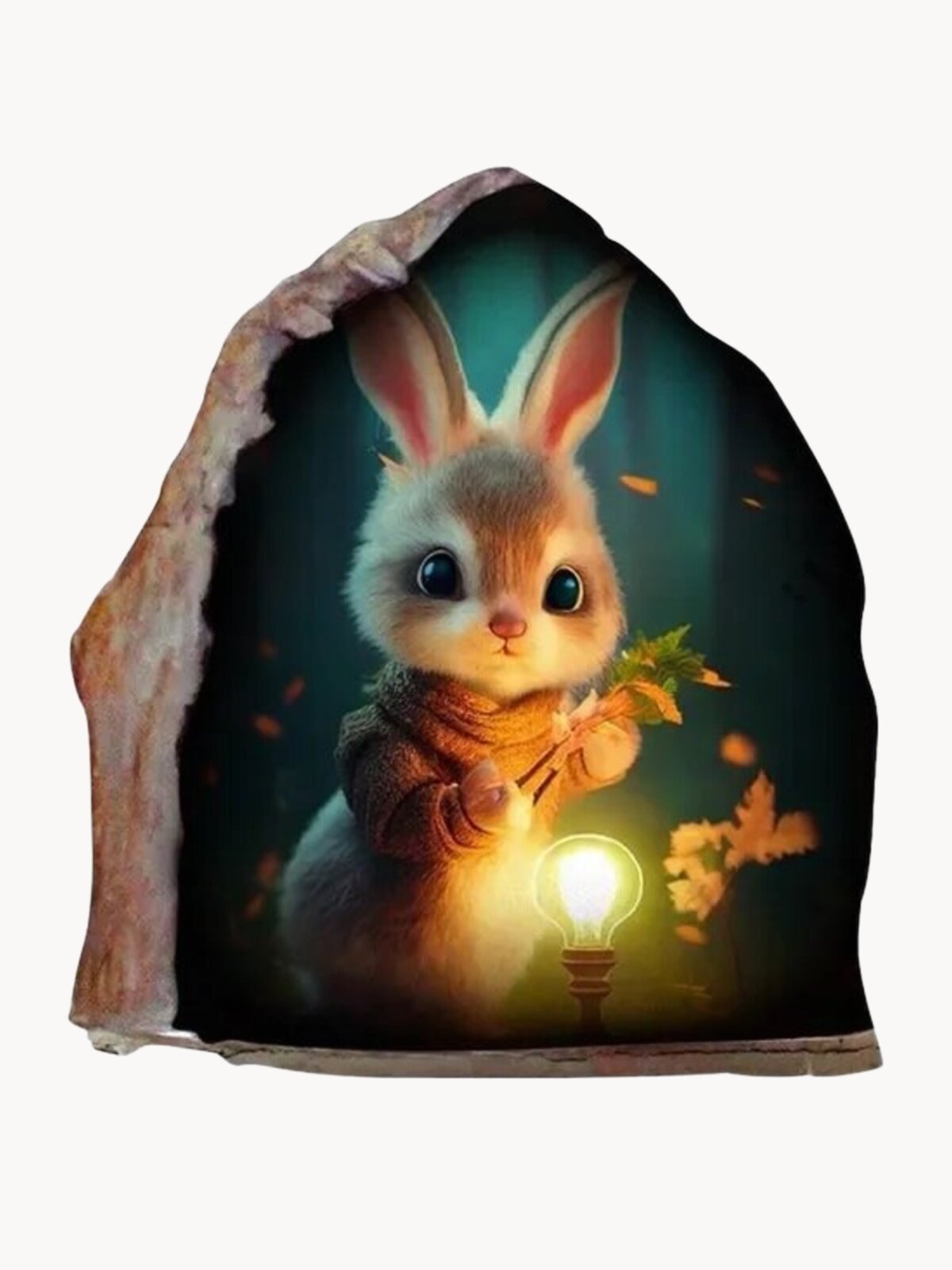 Забавная наклейка для декора интерьера Зайчик / Прикольная наклейка на стену / на шкаф / на мебель / на дверь