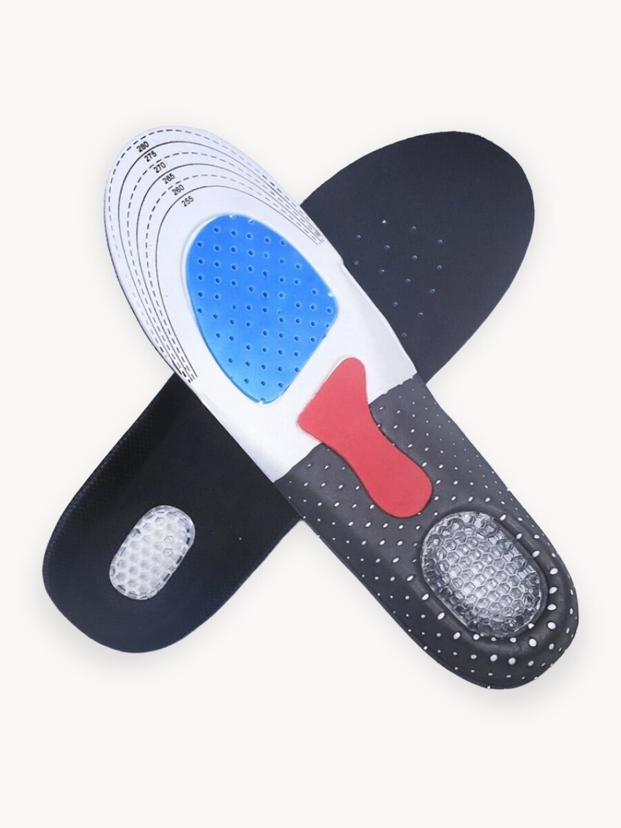 Стельки спортивные, анатомические , ортопедические, при плоскостопии с амортизирующей гелевой пяткой, EVA, 35-40 размер