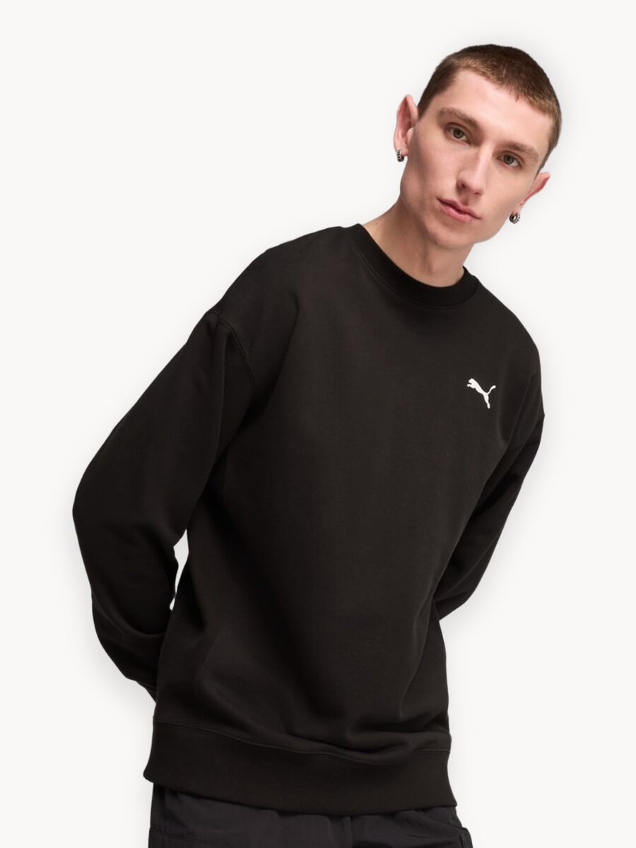 Свитшот PUMA ESS Oversized, размер XS, , черный