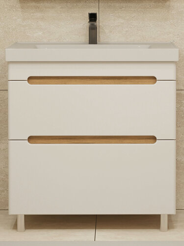 Изображение товара Тумба напольная SanStar Diva 70 с раковиной Грейс 70 (комплект) для ванной комнатыбелый, Дуб вотан