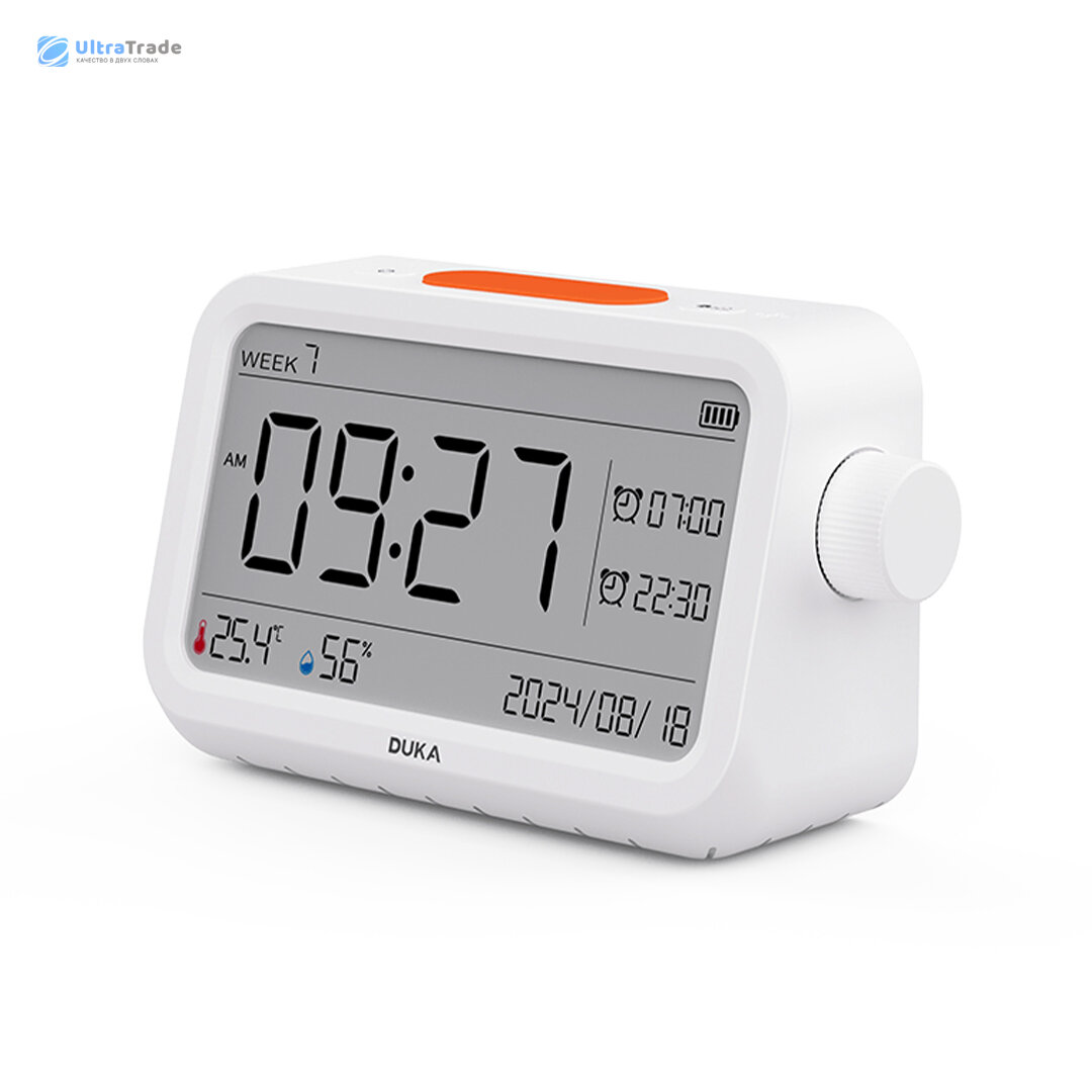 Будильник с функцией гигрометра и термометра Xiaomi Duke Thermometer And Hygrometer Alarm Clock White (MT2)
