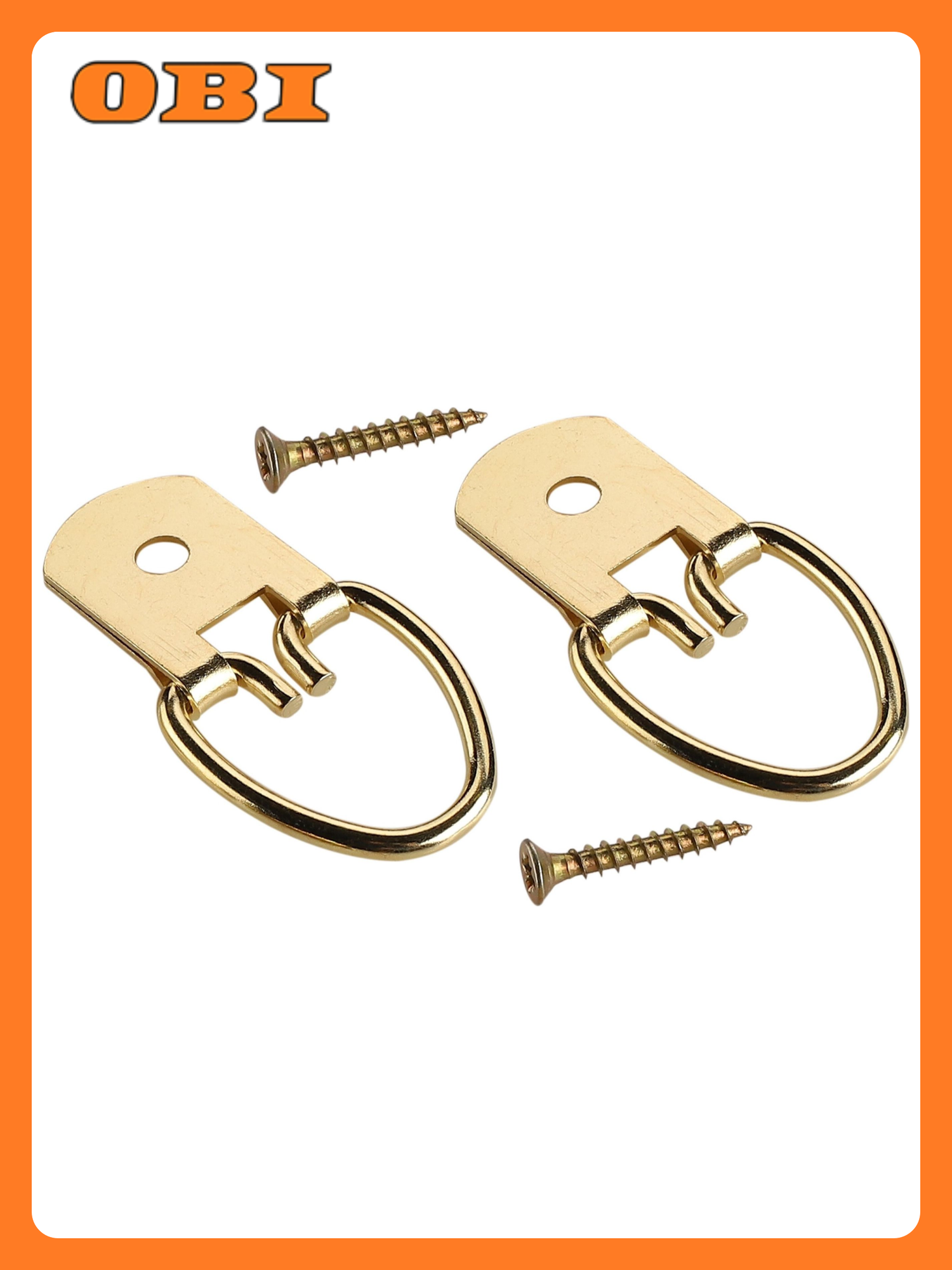 Петля-подвес Европартнер, для картин и фоторамок, усиленная, латунь, 2 шт