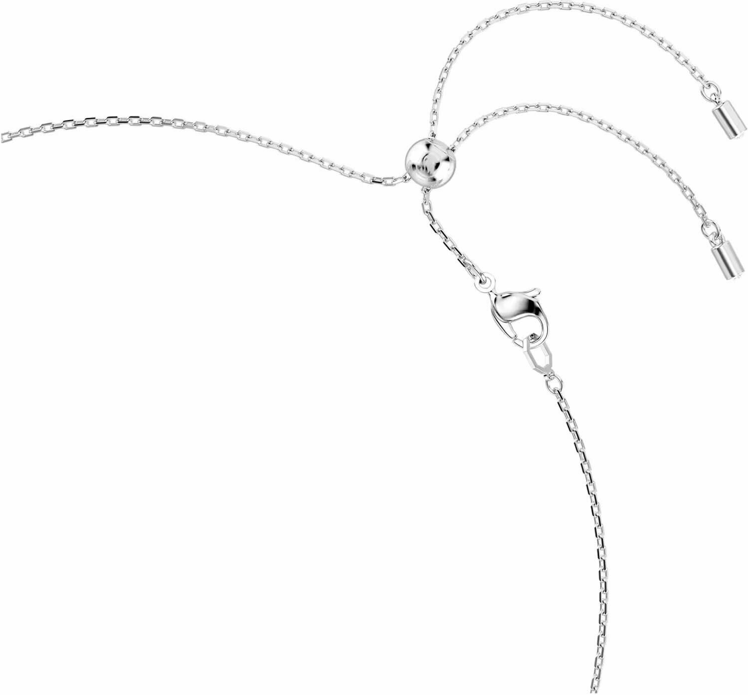 Колье SWAROVSKI, жемчуг Swarovski синтетический, кристаллы Swarovski, длина 48 см, белый, бесцветный, золотой — фото 1