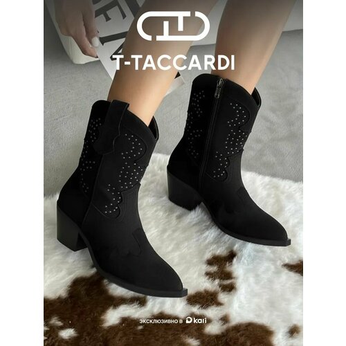 фото Полусапоги t.taccardi весна-лето 2026, полнота g (eu)/ на среднюю и широкую стопу, размер 38, черный 1