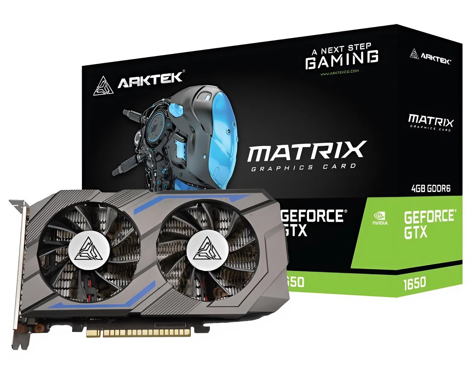 Видеокарта Arktek GeForce GTX 1650, 4Гб GDDR6, 128 бит, DP/HDMI/DVI — фото 1