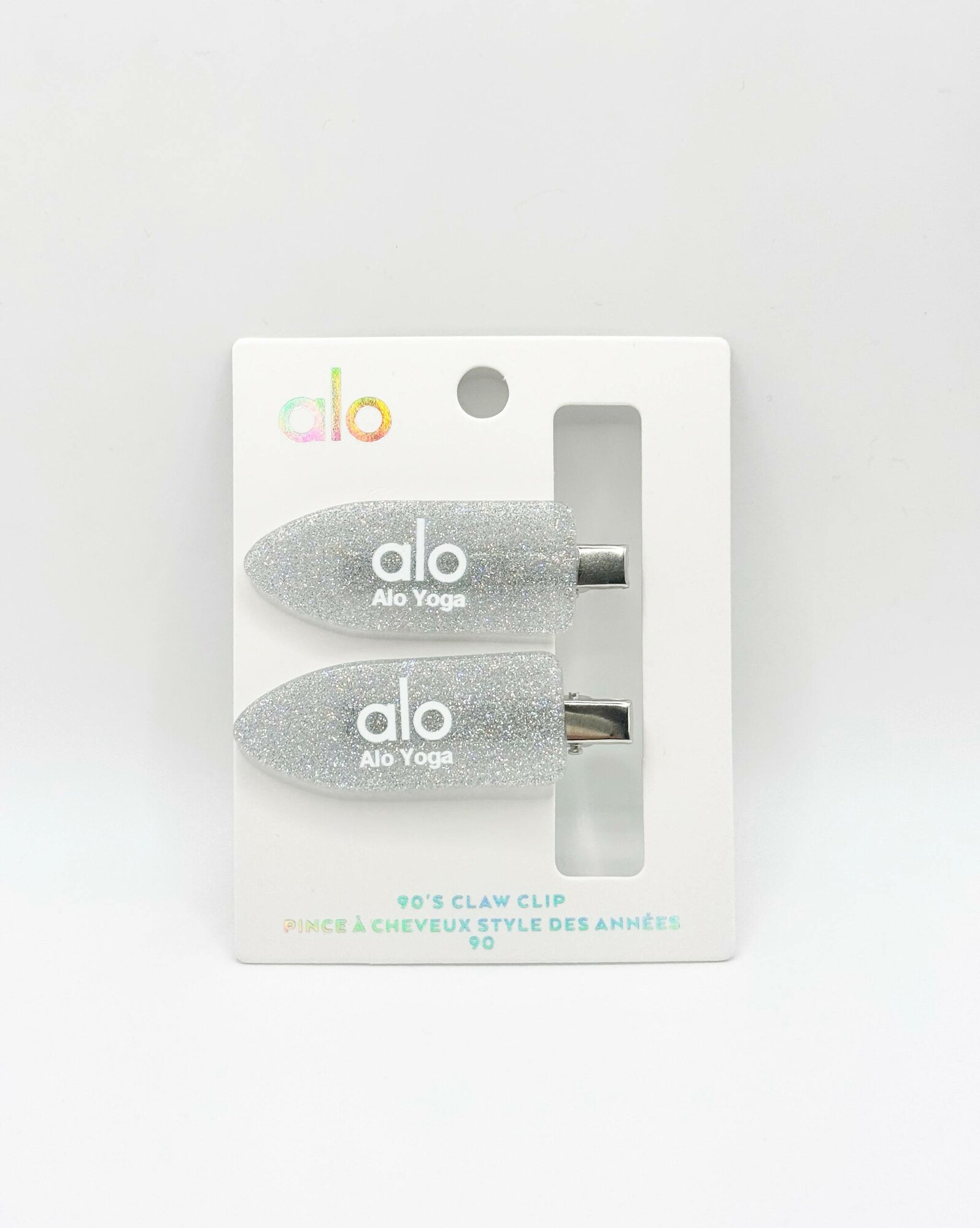 Заколки для волос Alo Yoga 90’s набор 2 шт глиттерные клипсы с логотипом