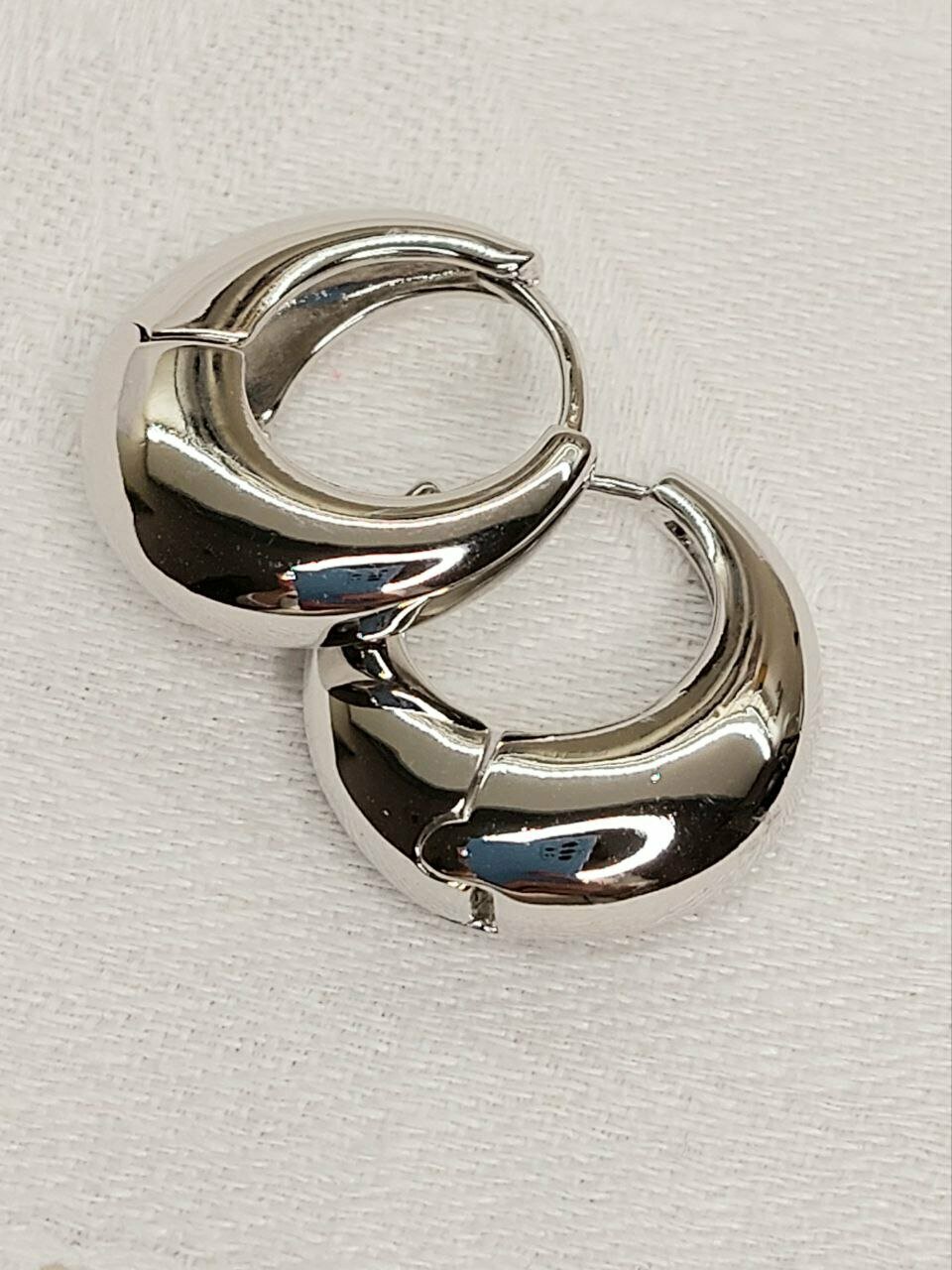 Серьги конго XUPING JEWELRY, размер 10 мм, серебристый — фото 1