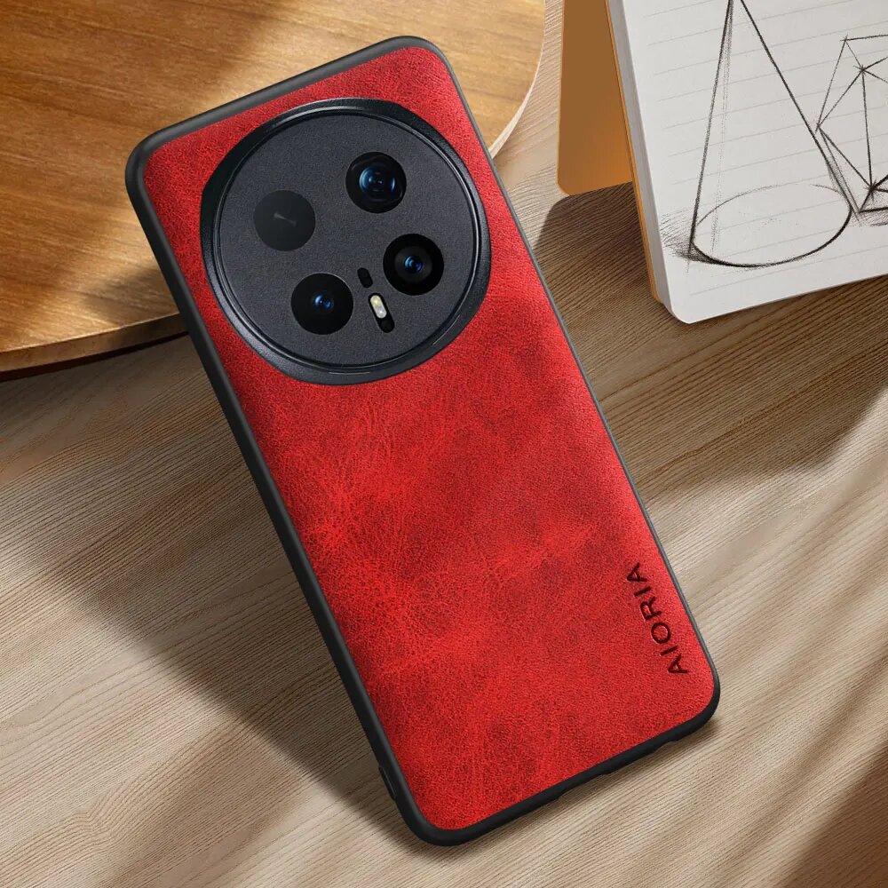 Красный кожаный чехол для Honor Magic 8 Pro