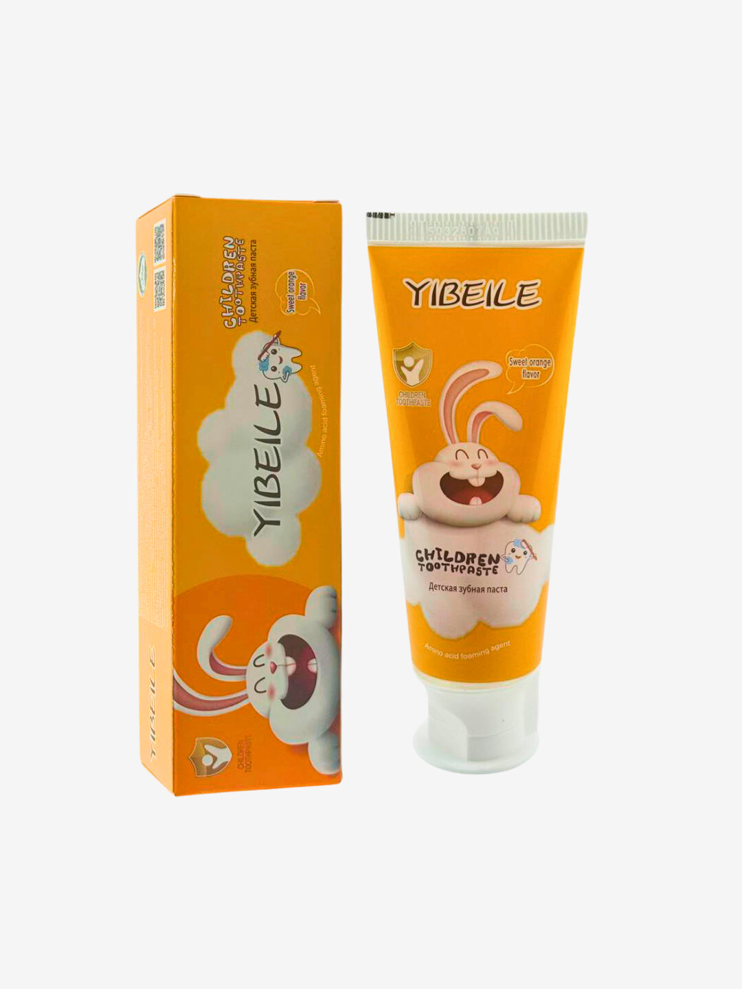 Детская зубная паста YIBEILE, без фтора, апельсиновый вкус, против кариеса