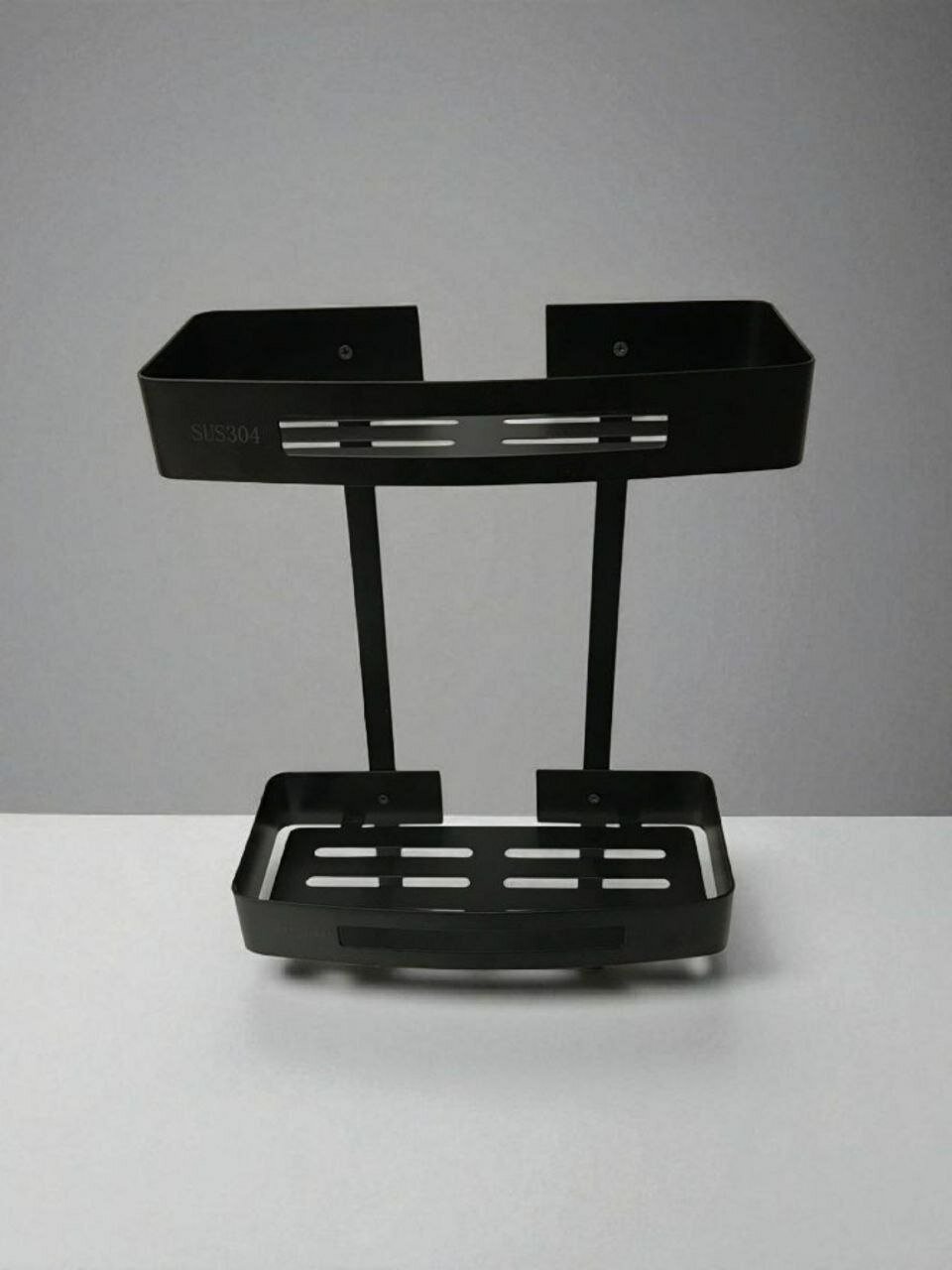 Vanna uchun 2 qavat dizaynli zanglamaydigan po'latdan yasalgan to'g'ri burchakli tokcha.