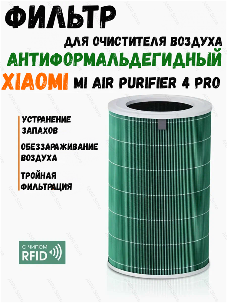 ANNI Антиформальдегидный фильтр для очистителя воздуха Xiaomi Mi Air Purifier 4 Pro BE2311FCN зеленый