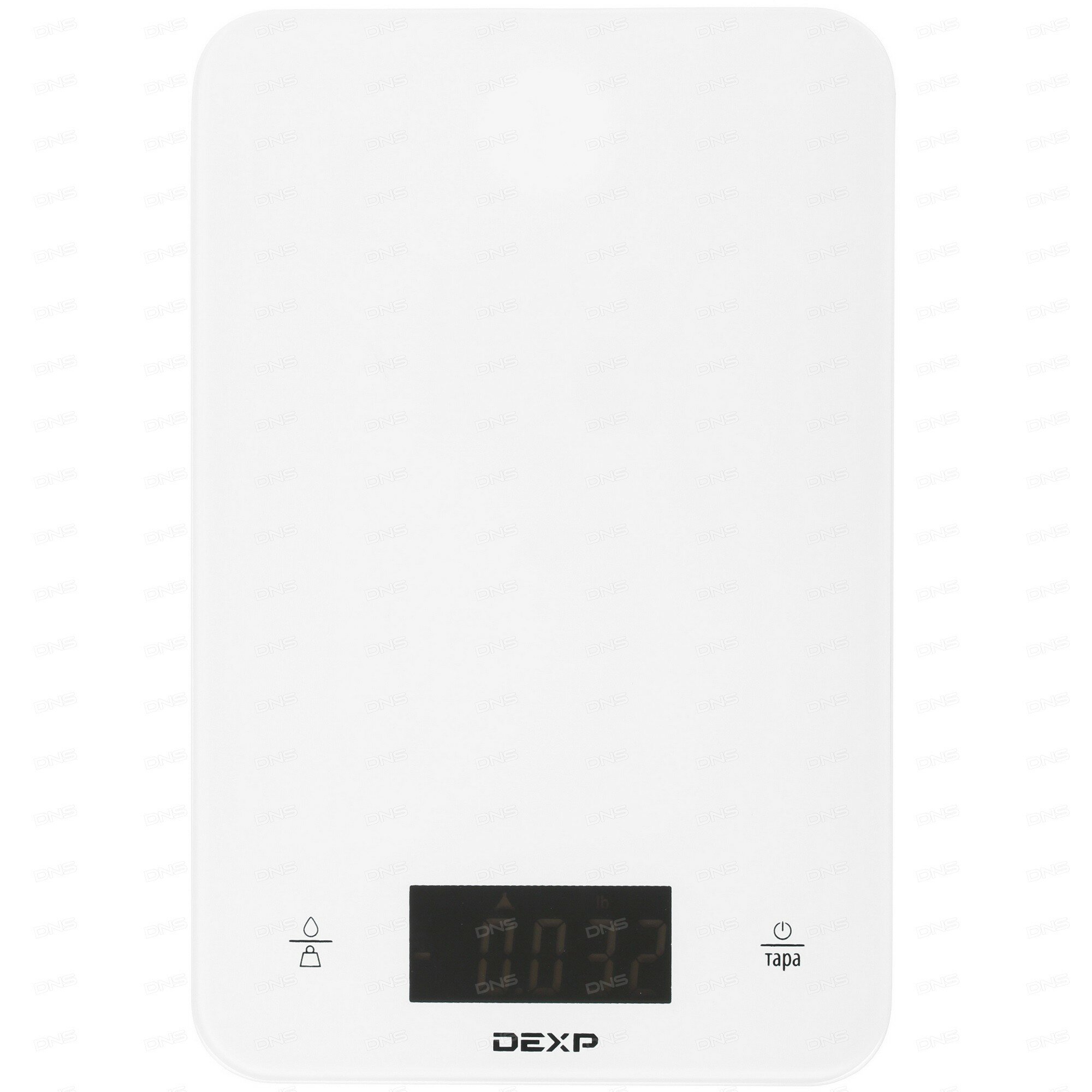 Кухонные весы DEXP KG-30W, платформа, стекло, пластик, электронные, точность 1 г