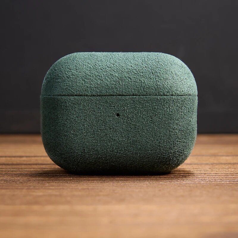 HITANLAN Чехол для AirPods Pro 3 из алькантары темно-серый Green