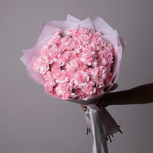 Изображение товара Букет Гвоздика "Пинк" 35 шт Высота 60 см в коробке и аквабоксе от "Простоцветы"