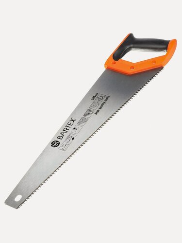 Изображение товара Ножовка по дереву Bartex Profi P-500, 500 мм, 7 TPI, закаленные зубья, 3D-заточка, двухкомпонентная рукоятка