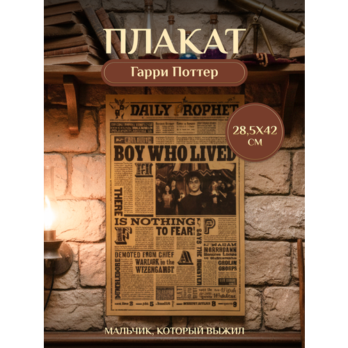 фото Плакат fantasy earth "мальчик, который выжил", гарри поттер, 28.5x42 см