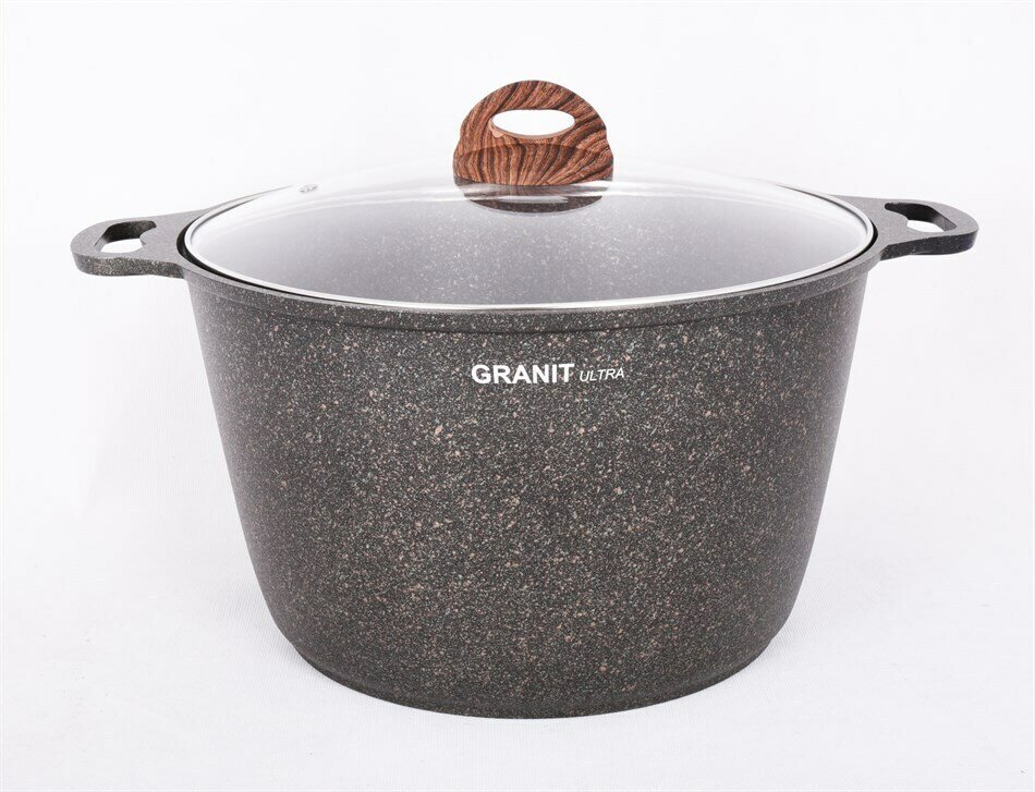 Кастрюля 10л Kukmara Кукмара стеклянная крышка антипригарное покрытие Granit ultra цвет original кго102а