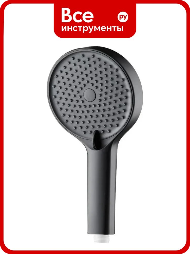 Ручной душ VODA Black VSP15, аэратор, круглая головка из ABS‑пластика с глянцевой хромированной отделкой