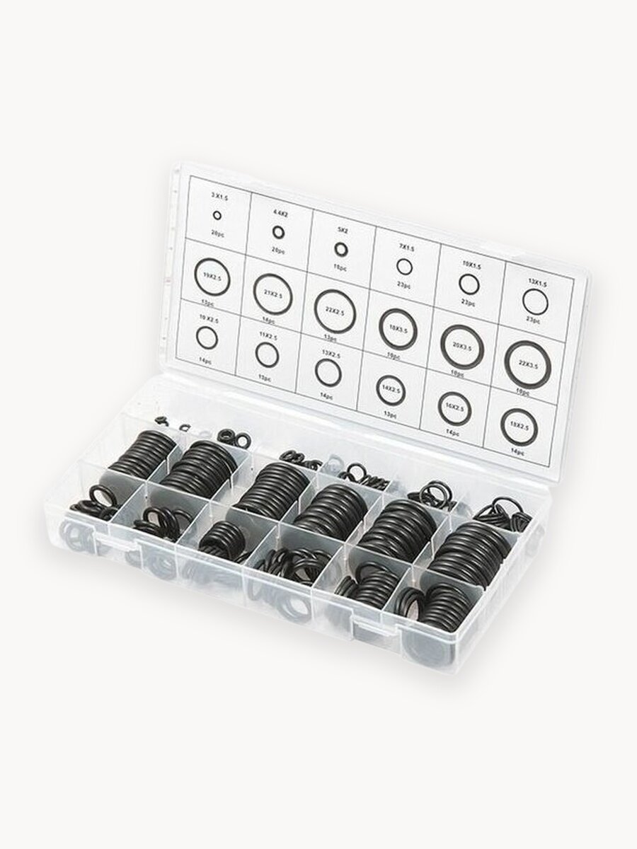 Набор резиновых уплотнительных прокладок, D 3-23 мм, 279 предметов Сибртех