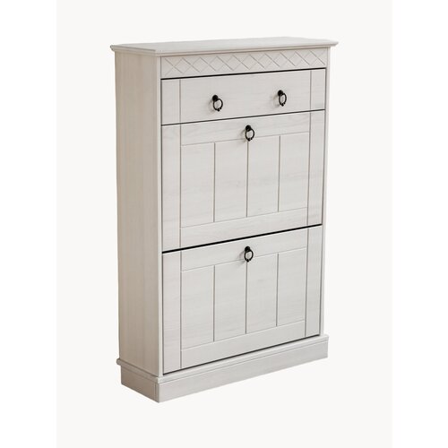 Обувница 2 двери 1 ящик деревянная Индра 2121 браун для прихожей 12753₽