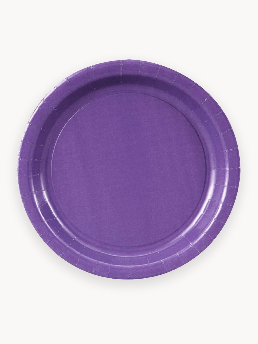Тарелки бумажные для праздника, Фиолетовый, 17 см