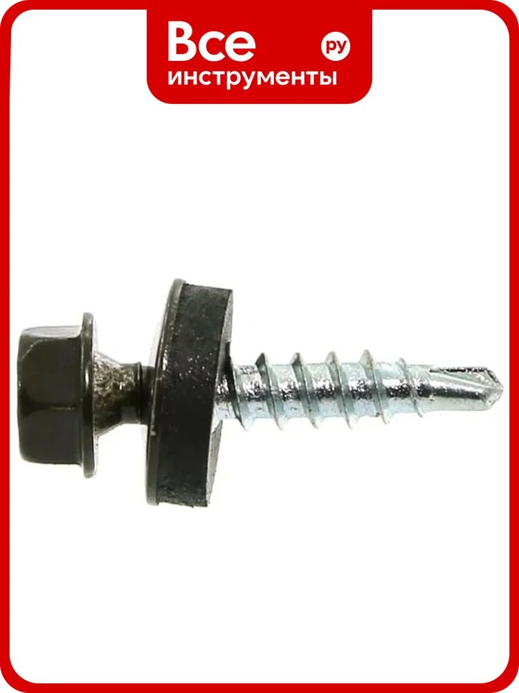 Кровельный саморез креп-комп 4,8x19 RAL8019, серо-коричневый, Kn KENNER, 4500 шт. ск48198019