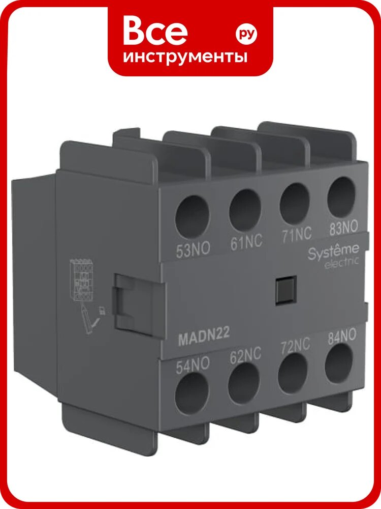 Дополнительный контакт Systeme Electric блок MC1D 1НО+3НЗ фронтальный монтаж MADN13