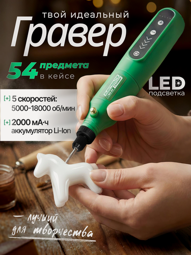 Изображение товара Гравер аккумуляторный Electrolite MG 4V ( 5000-18000. LED подсветка, Цанга 3,2мм )