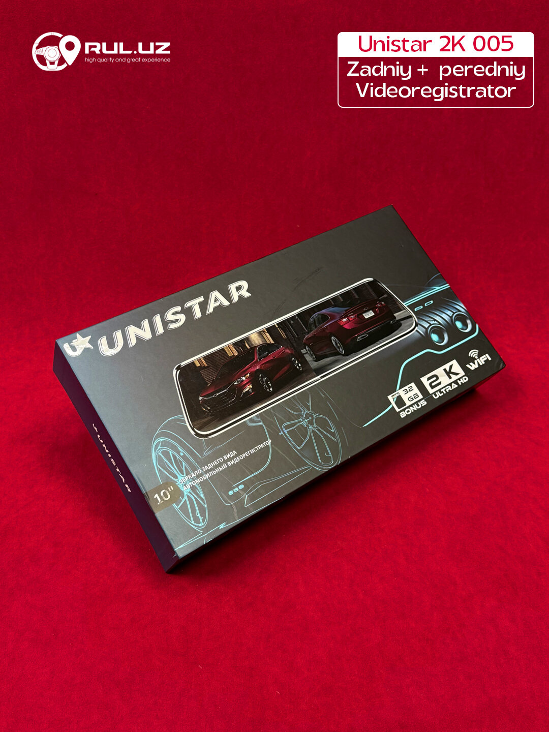Видеорегистратор Unistar 2K 005 GPS, Wi-Fi, с картой памяти 64GB