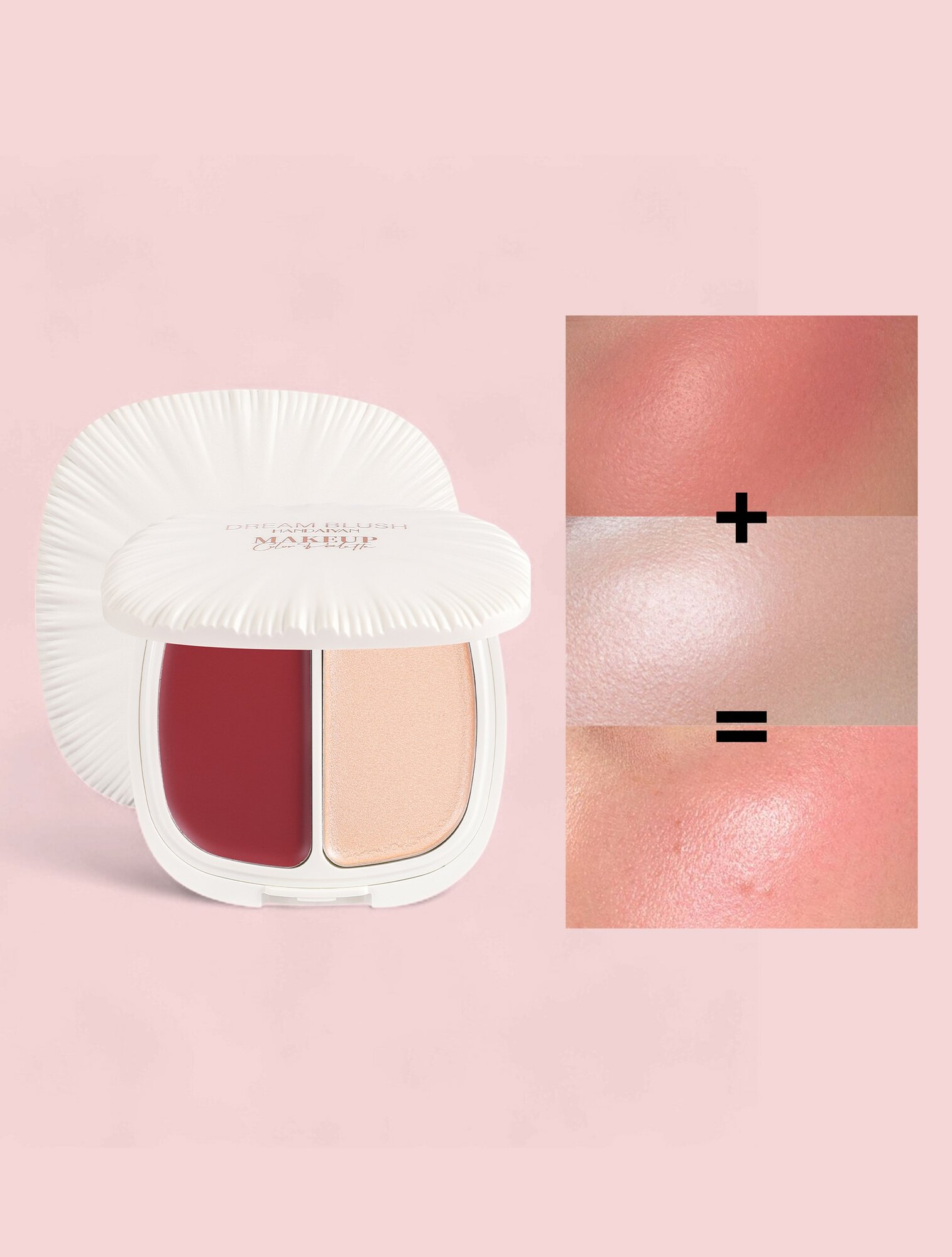 Палетка HANDAIYAN, румяна-хайлайтер, 2в1, кремовые, вишневые, матовые, шиммерные