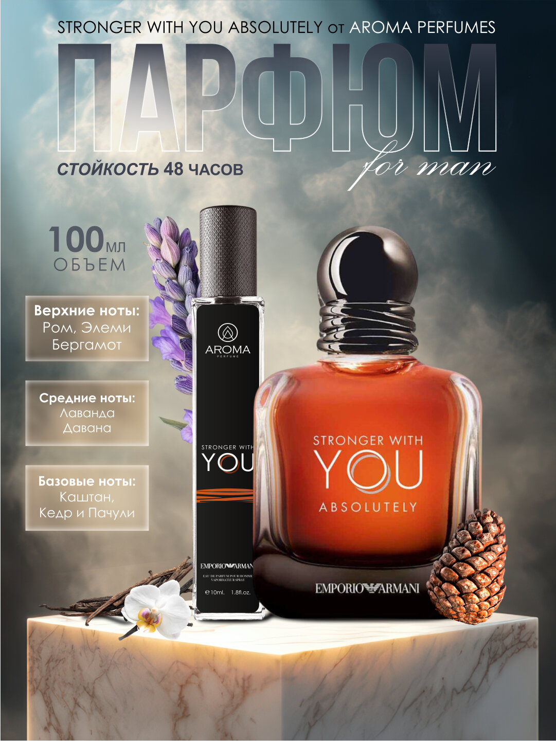 Stronger With You духи, парфюмерная вода для мужчин и женщин, Stronger With You Giorgio Armani, 30 мл