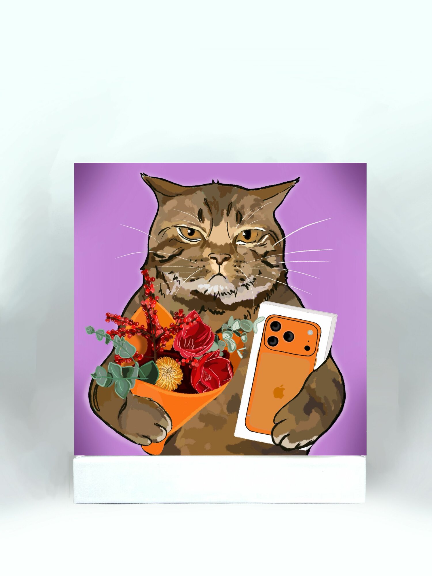 Открытка Кот с подарками