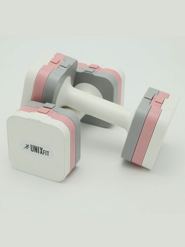 Изображение товара Набор регулируемых гантелей UNIX Fit 5 кг, 2 шт. UNIXFIT эргономичная рукоятка с обозначением веса нагрузки