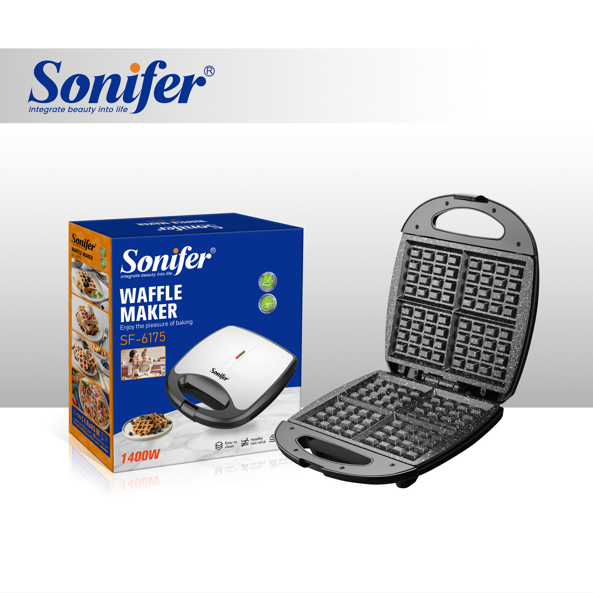 Sonifer SF-6175 Электрическая Вафельница / Сэндвичница / Тостер — фото 1
