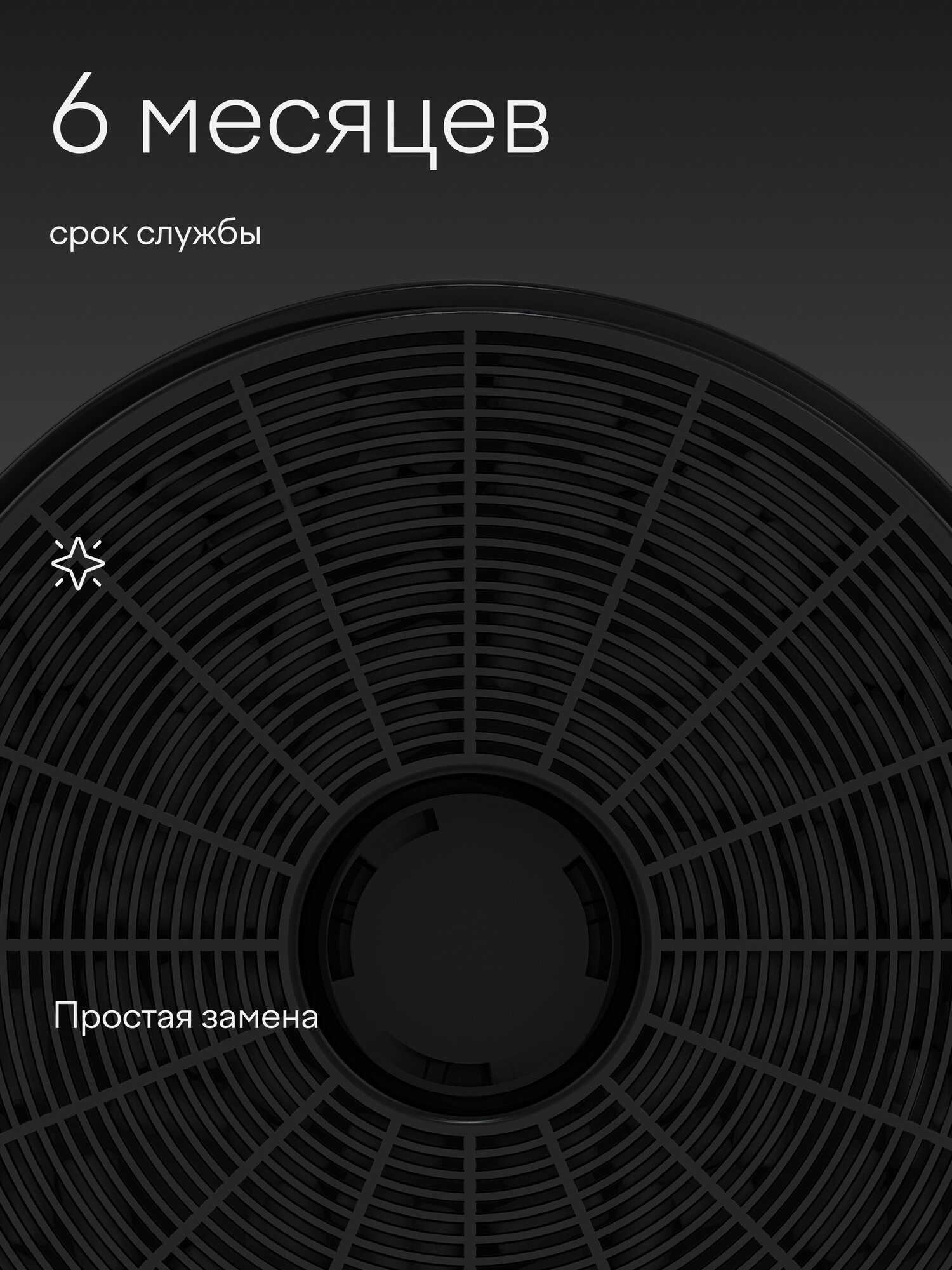 Фильтр сменный угольный для вытяжек Tuvio RHFCT01, 2 штуки в комплекте, черный — фото 2