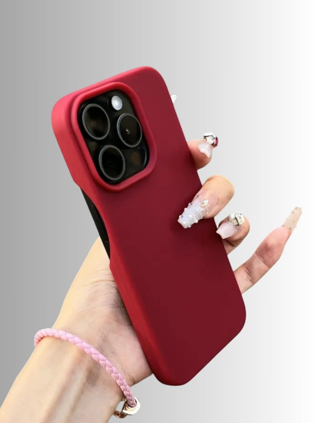 Мягкий чехол, для iPhone 15, силиконовый , матовый, Бордовый